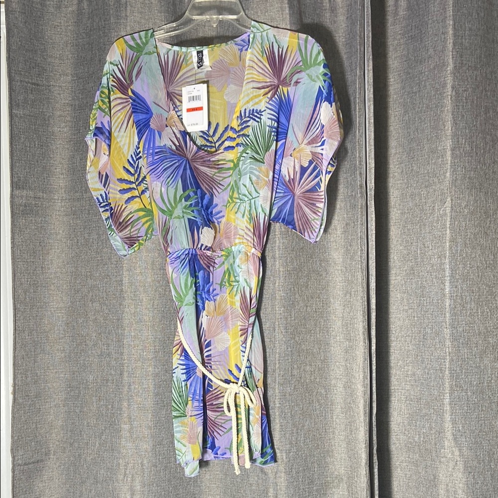 BECCA Multicolor Tropical Print Swim Coverup